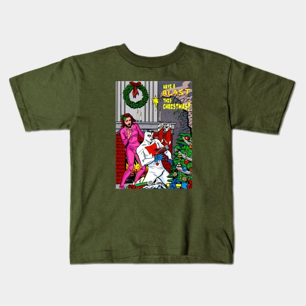 MADMAN Christmas Blast! Kids T-Shirt by MICHAEL ALLRED